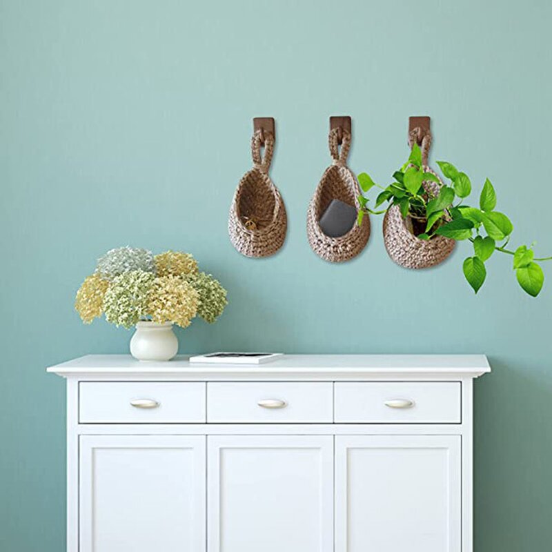 Boho Hemp Hanging Basket Factory - OEM/ODM Dropshipping Wicker Handmade Kitchen Pantry Organizer