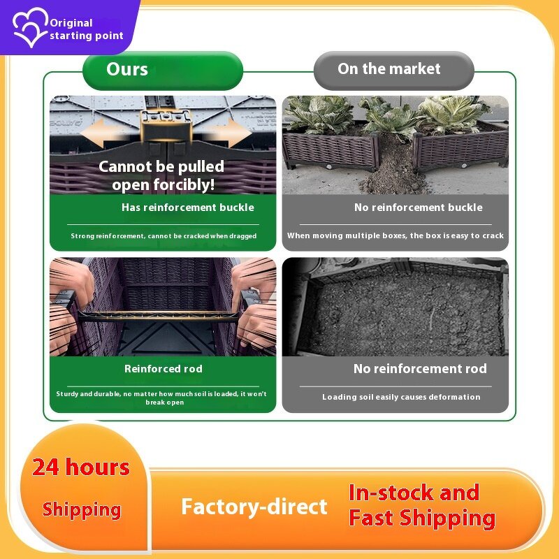 Plastic Flower Pot Manufacturer - OEM/ODM Modern Wheeled Rectangular for Outdoor Balcony