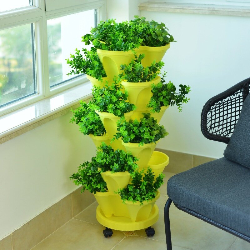 Resin Flower Pot Factory - OEM/ODM Wholesale Three-dimensional Multi-layer for Balcony