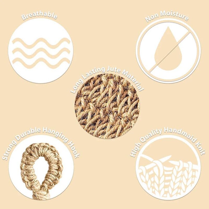 Boho Hemp Hanging Basket Factory - OEM/ODM Dropshipping Wicker Handmade Kitchen Pantry Organizer