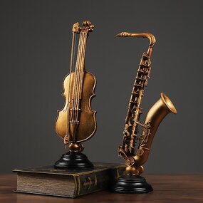 Retro Violin Decoration Manufacturer - OEM/ODM American Instrument Saxophone Model Home Living Room