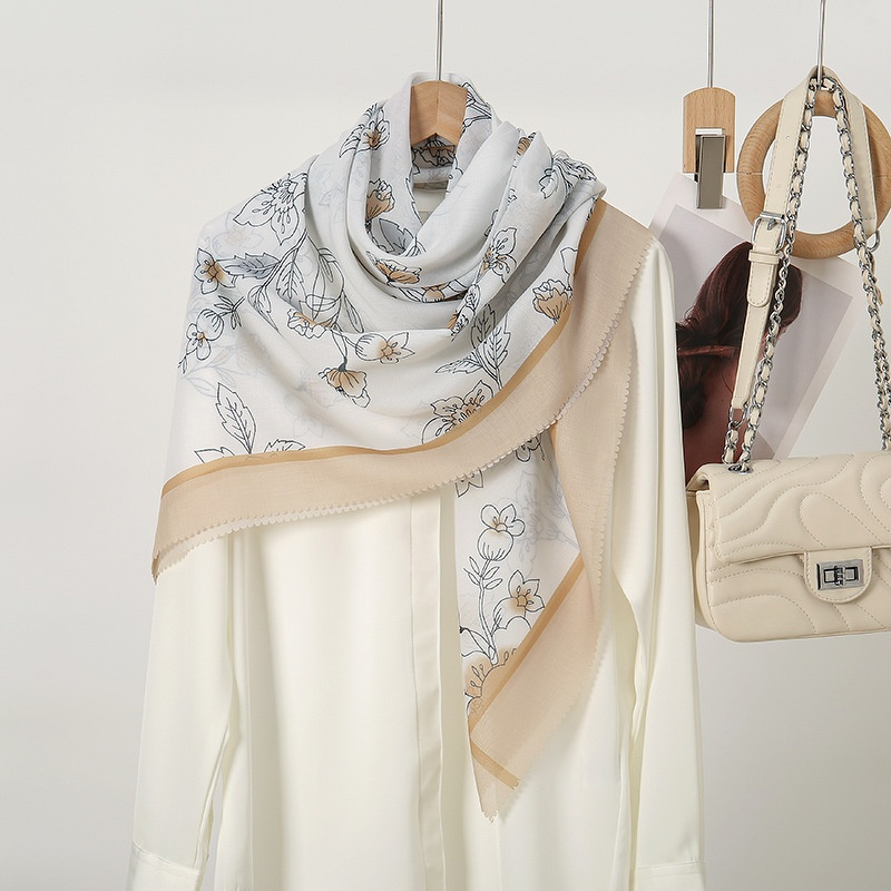 Square Laser Hijab Factory - OEM Floral Classic Bawal Custom Logo