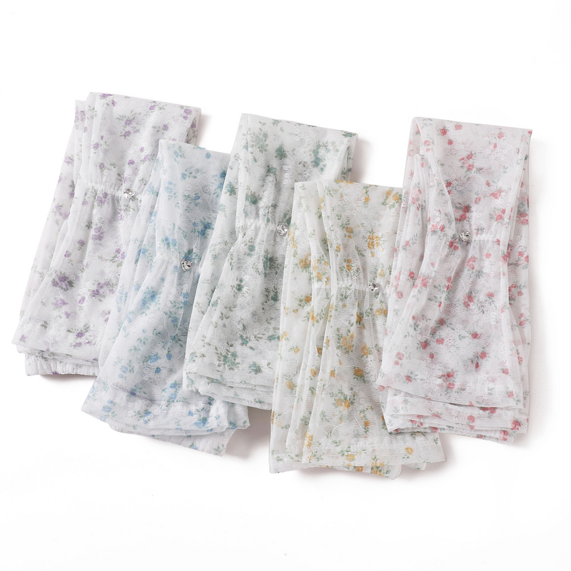 UV Protection Arm Sleeves Supplier - OEM Floral Mesh Rhinestone Ice Sleeves
