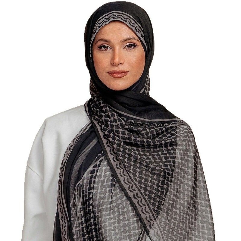 Printed Chiffon Hijab Factory - OEM Soft Keffiyeh Headscarf