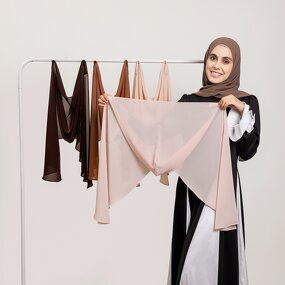 Hooded Chiffon Wrap Factory - OEM Built-in Magnetic Buckle Instant Hijab