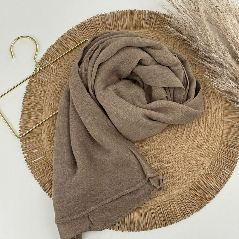 Rayon Wrinkle Hijab Manufacturer - Bulk Solid Color Crinkle Casual Wrap