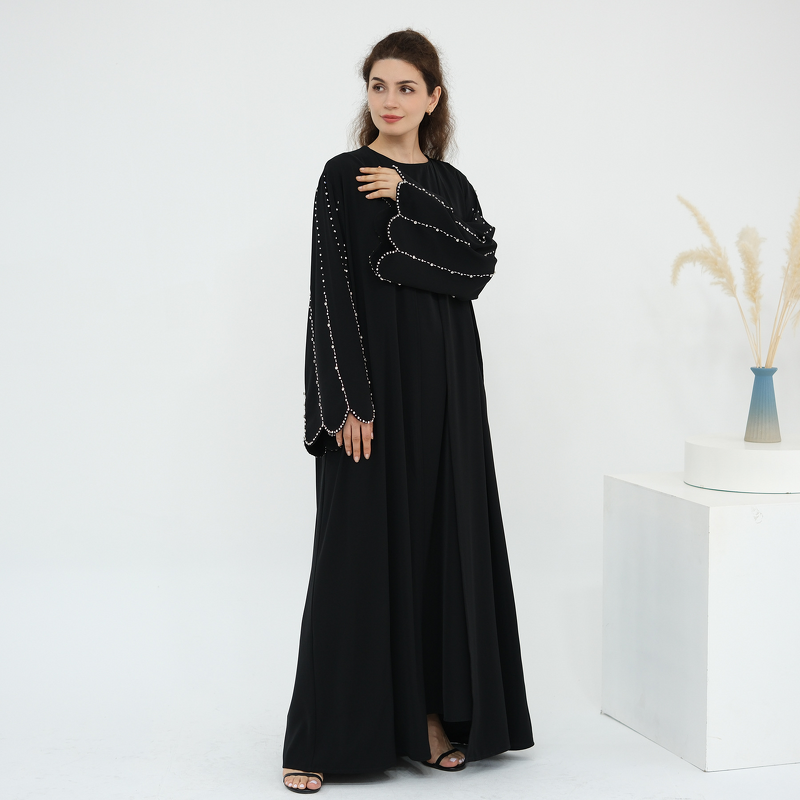 Beaded Abaya Set Manufacturer - OEM Handmade Black Modest Dress Set