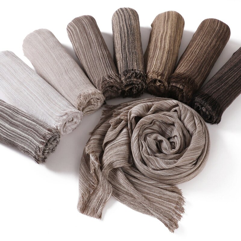 Crinkle Rayon Modal Hijab Supplier - Bulk Light Weight Textured Scarf