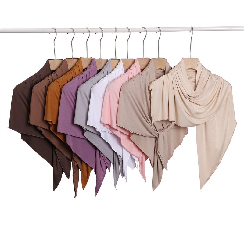 Triangle Scarf Supplier - OEM Breathable Cotton Stretchable Plain Veil