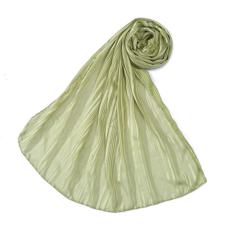 Glitter Chiffon Hijab Manufacturer - OEM Shiny Gold Sequins Stripe Scarf