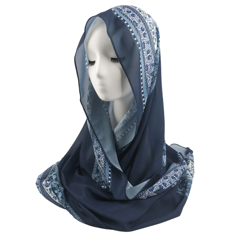 Printed Silk Chiffon Scarf Factory - OEM Thin Long Breathable Shawl