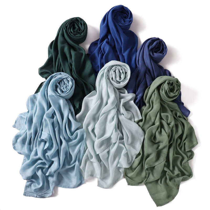 Rayon Long Hijab Factory - OEM Large Size Monochrome Travel Scarf