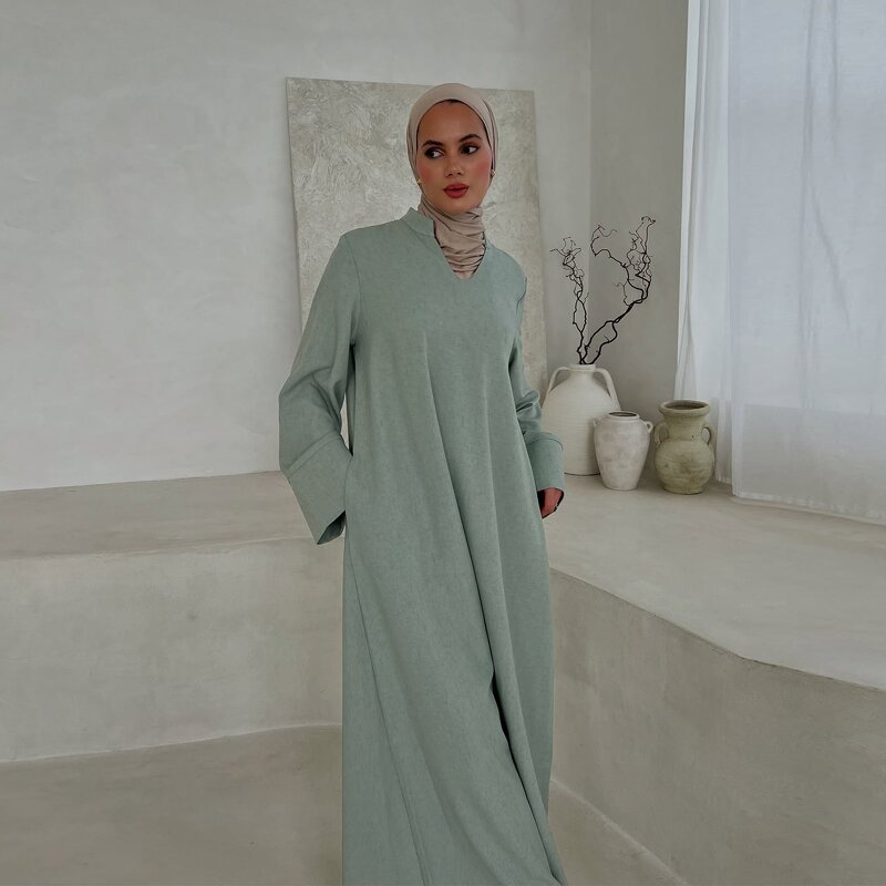 Casual Abaya Dress Factory - OEM Loose Solid Maxi Modest Dress