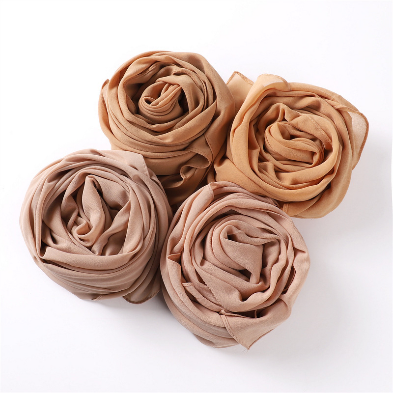Bubble Chiffon Hijab Supplier - Wholesale 76 Colors Solid Scarves
