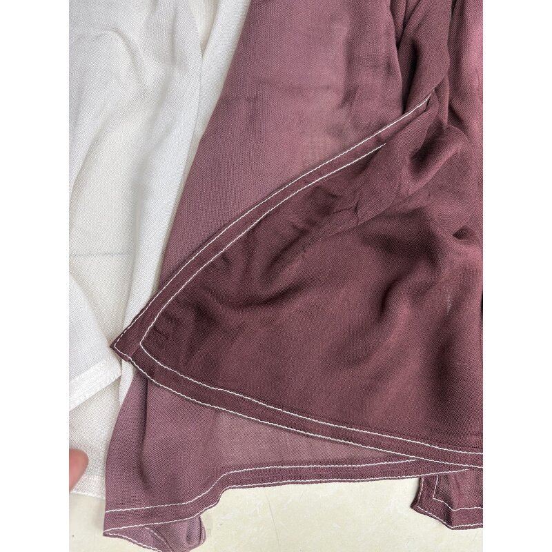 Bamboo Woven Modal Hijab Supplier - Bulk Solid Double Stitches Scarf