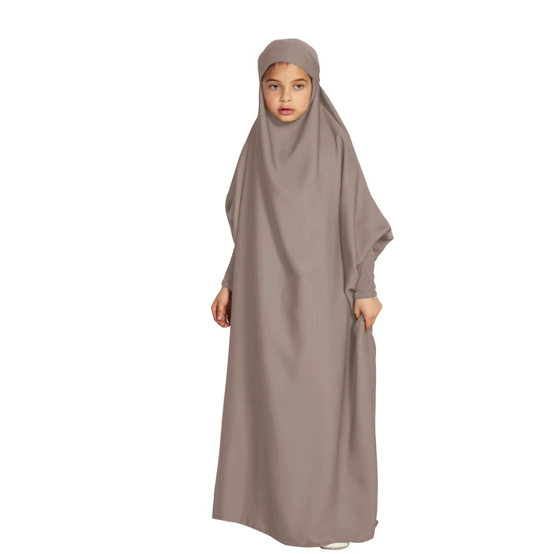 Kids Khimar Prayer Dress Manufacturer - Bulk Bat Sleeve One Piece Eid Jilbab