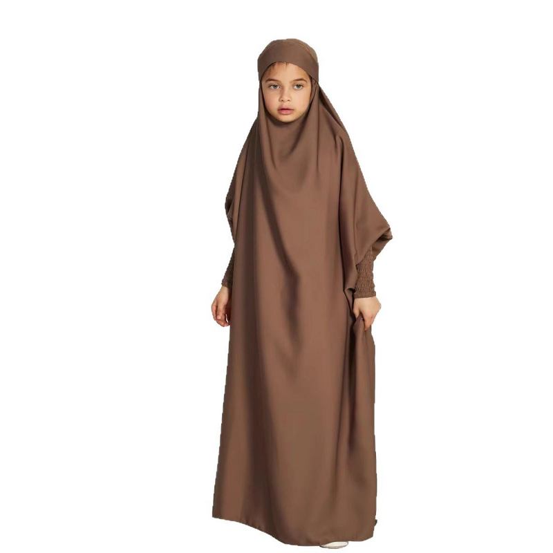 Kids Khimar Prayer Dress Manufacturer - Bulk Bat Sleeve One Piece Eid Jilbab
