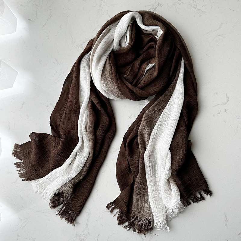 Wrinkle Hijab Manufacturer - Wholesale Dirty Dyed Ombre Tassels Shawl