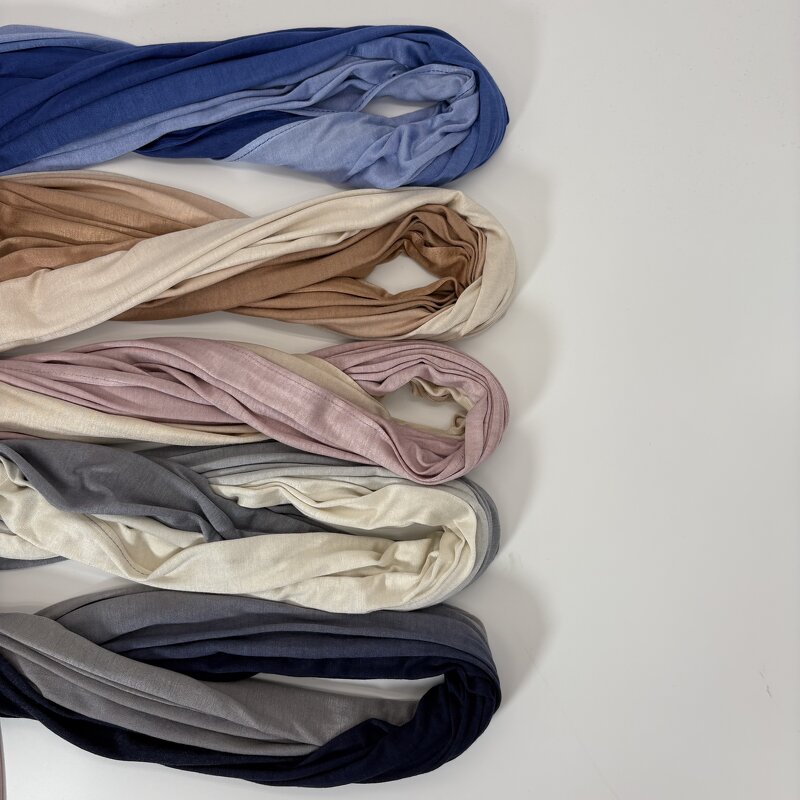 Ombre Jersey Hijab Factory - OEM Gradient Print Non-Slip Scarf