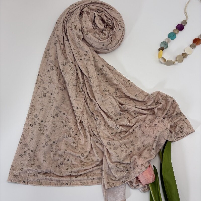 Printed Jersey Hijab Supplier - Bulk Floral Gradient Luxury Shawl