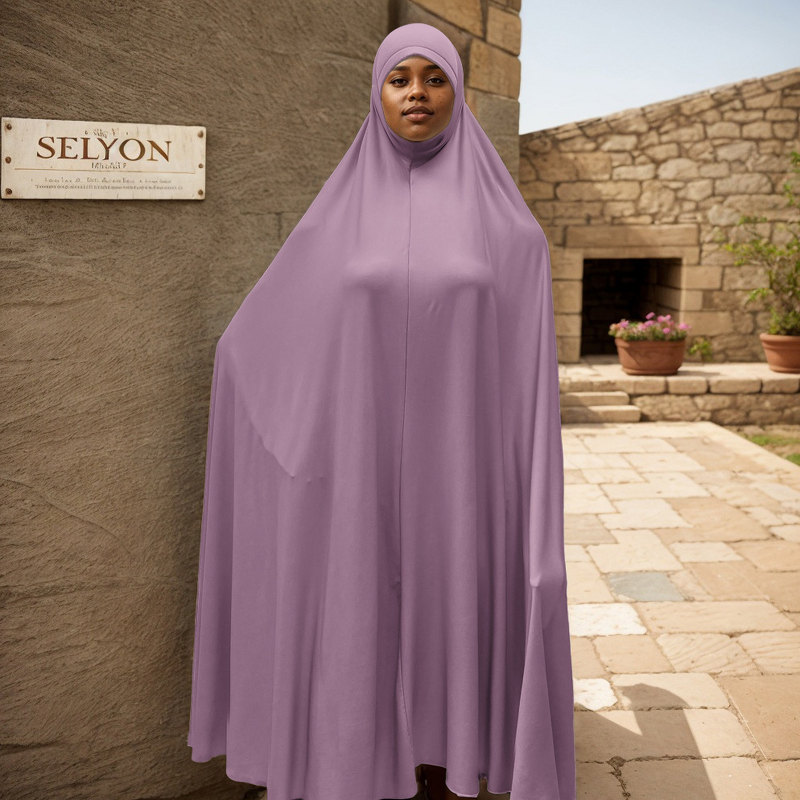 Crystal Hemp Khimar Factory - OEM Sleeveless Overhead Long Prayer Abaya