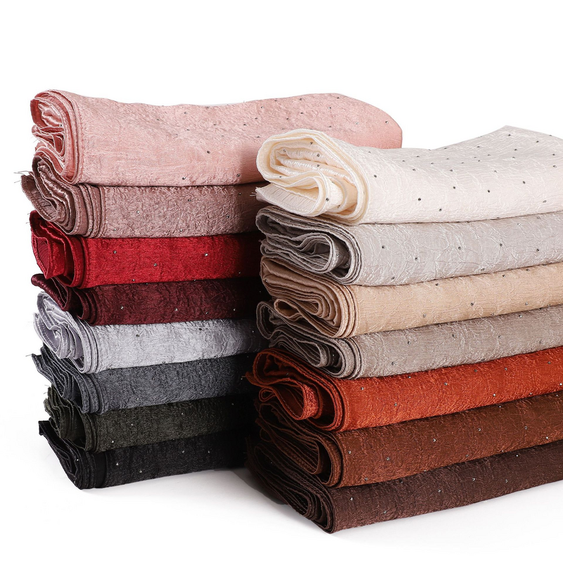 Satin Gauze Hijab Manufacturer - Bulk Solid Pearlescent Polyester Scarf