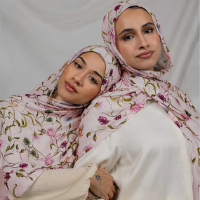 Printed Jersey Hijab Supplier - Bulk Floral Gradient Luxury Shawl