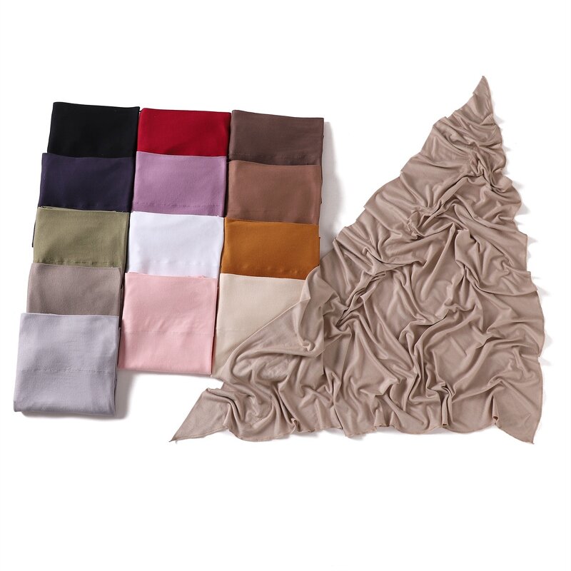 Triangle Scarf Supplier - OEM Breathable Cotton Stretchable Plain Veil