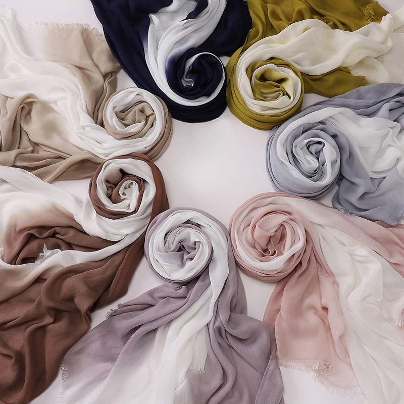 Rayon Modal Hijab Factory - Bulk Tie Dye Fringes Light Weight Shawl