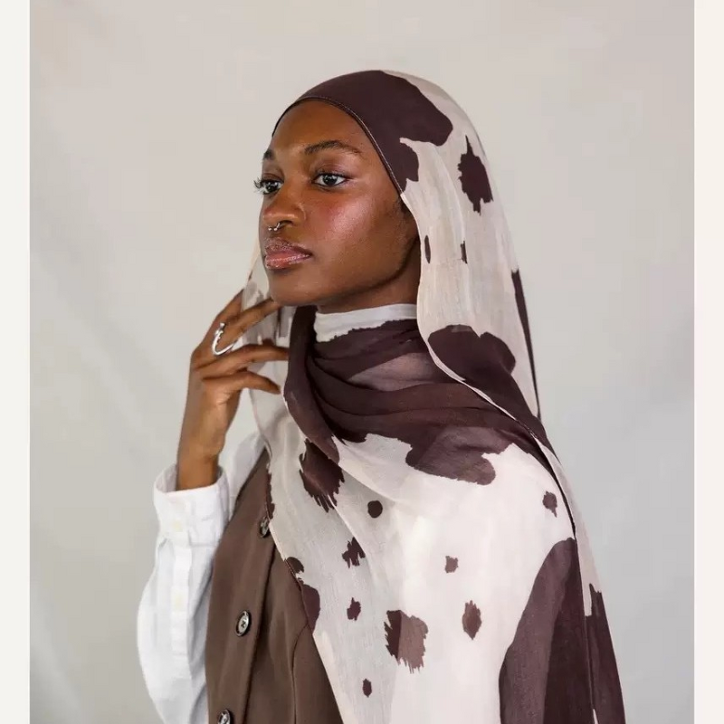 Viscose Printed Hijab Manufacturer - OEM Double-sided Woven Cotton Shawl