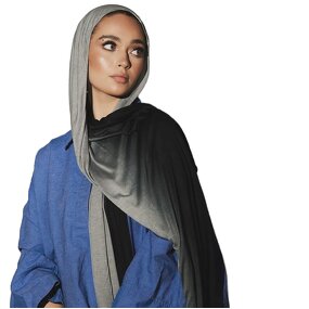 Ombre Jersey Hijab Factory - OEM Gradient Print Non-Slip Scarf