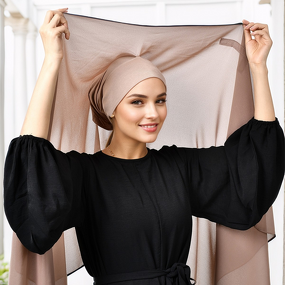 Magnetic Instant Hijab Manufacturer - OEM Plain Adjustable Tube Underscarf