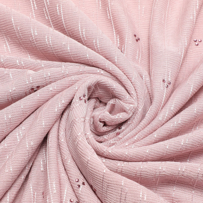 Jacquard Jersey Scarf Factory - OEM Rhinestone Wavy Design Hijab