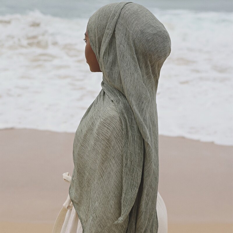 Rayon Wrinkle Hijab Supplier - Bulk Solid Crinkle Fringes Daily Scarf