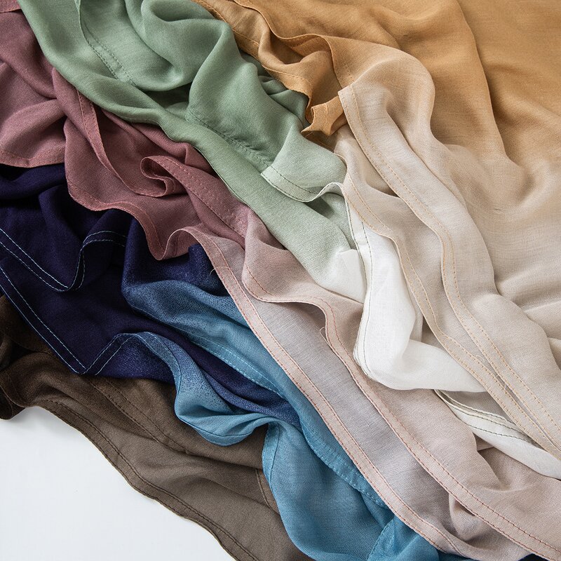 Ombre Modal Hijab Manufacturer - OEM Double Stitches Edge Luxury Shawl