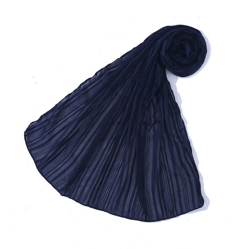Glitter Chiffon Hijab Manufacturer - OEM Shiny Gold Sequins Stripe Scarf