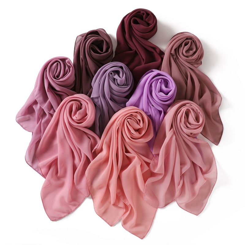 Square Chiffon Hijab Factory - Bulk 50 Colors Turban Shawl 90cm