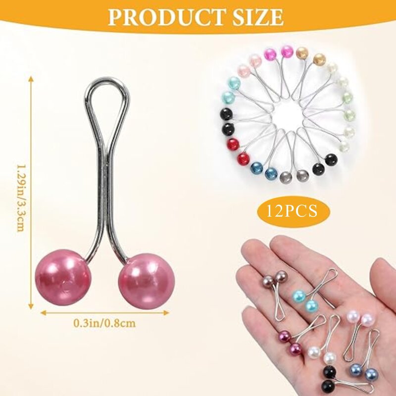 Pearl Safety Pins Manufacturer - Bulk 12 Card Pack Scarf Clips