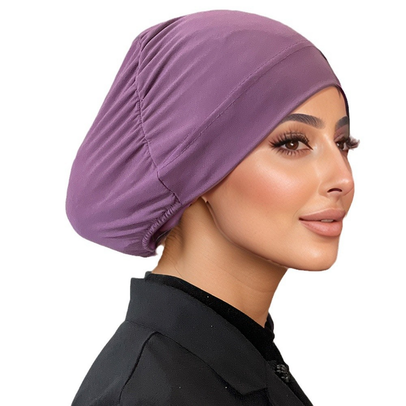 Closed Hijab Cap Supplier - Bulk Solid Elastic Casual Bonnet