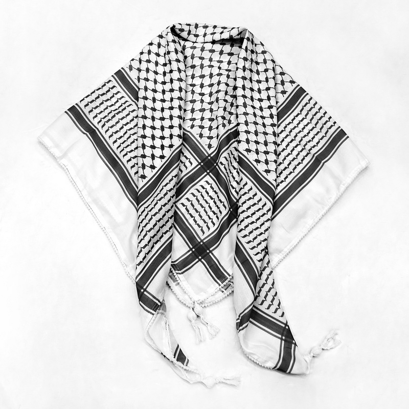 Kuffiyeh Print Scarf Manufacturer - OEM 140x140cm Woven Square Tassels Shawl