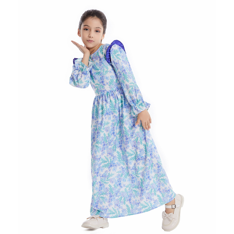 Children Dress Factory - Bulk Long Sleeved Floral Ball Gown Girl Dress