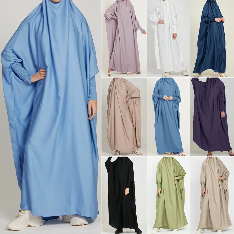 Prayer Jilbab Factory - OEM Batwing Sleeve Maxi Stretchable Robe