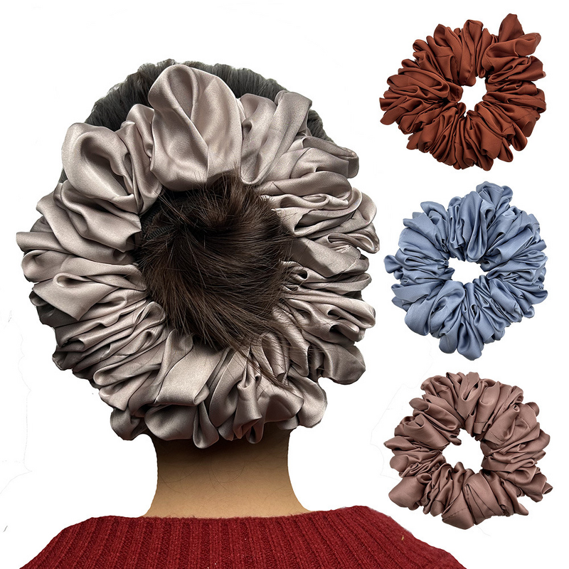 Satin Volumizer Supplier - OEM Big Hair Tie Ring Luxury Scrunchie