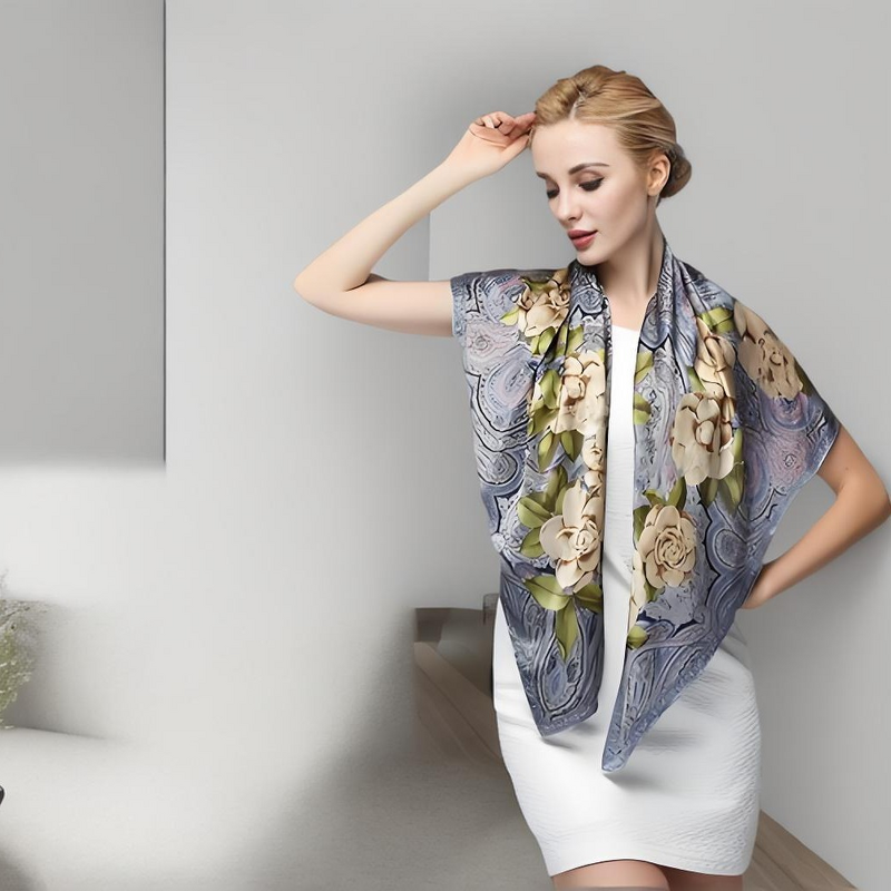 Square Laser Hijab Factory - OEM Floral Classic Bawal Custom Logo