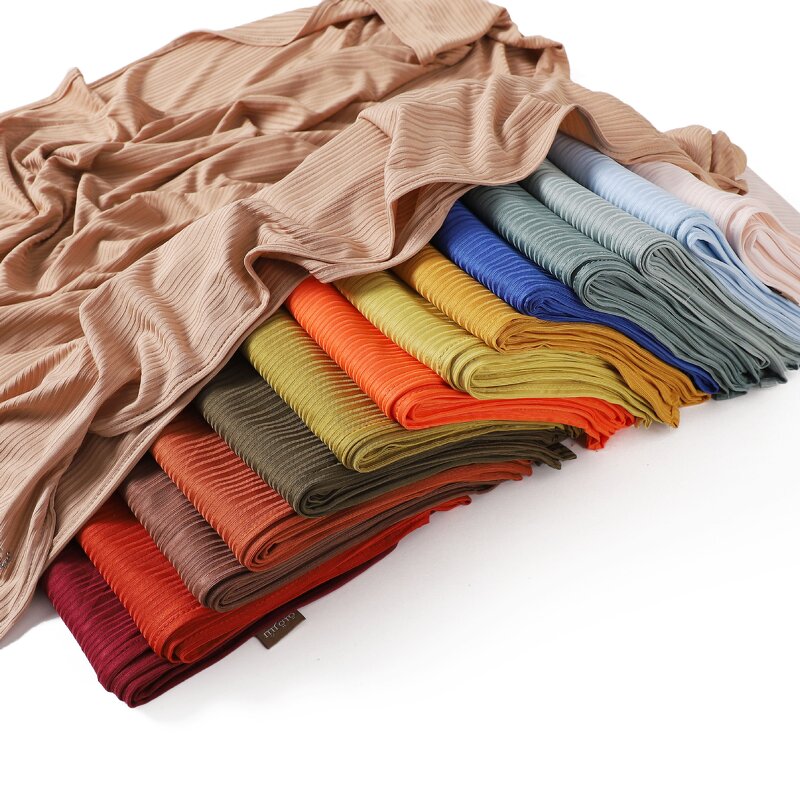 Ribbed Jersey Scarf Manufacturer - Wholesale Solid Long Shawl