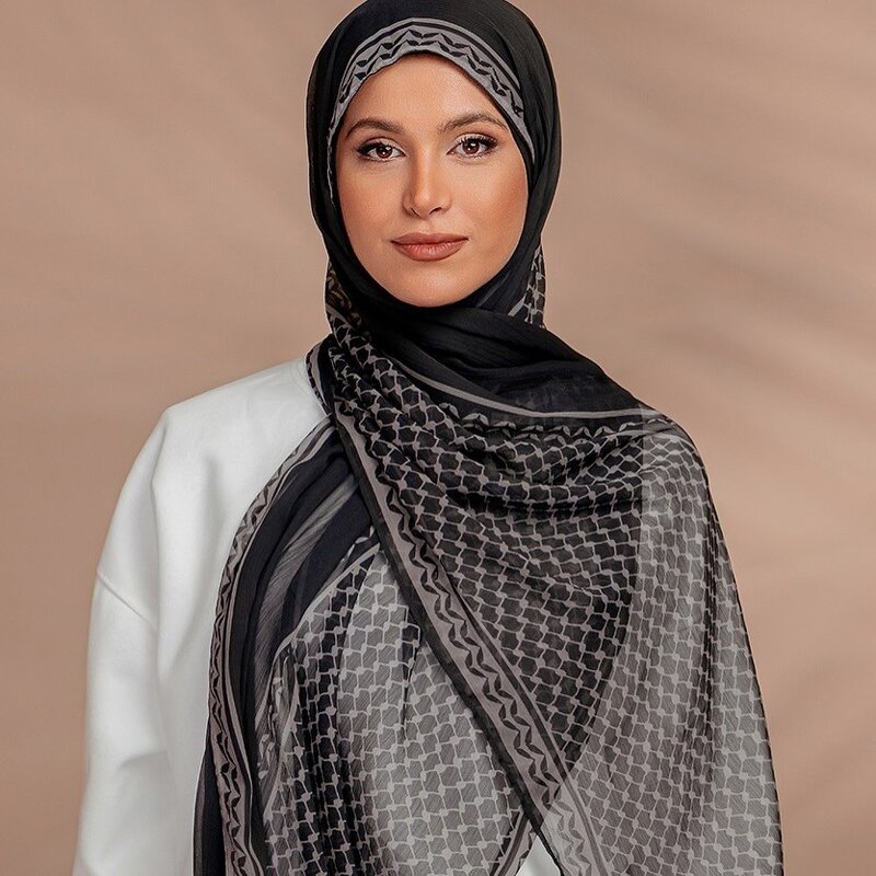 Printed Chiffon Hijab Factory - OEM Soft Keffiyeh Headscarf