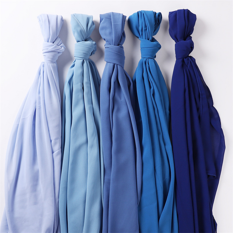 Bubble Chiffon Hijab Supplier - Wholesale 76 Colors Solid Scarves