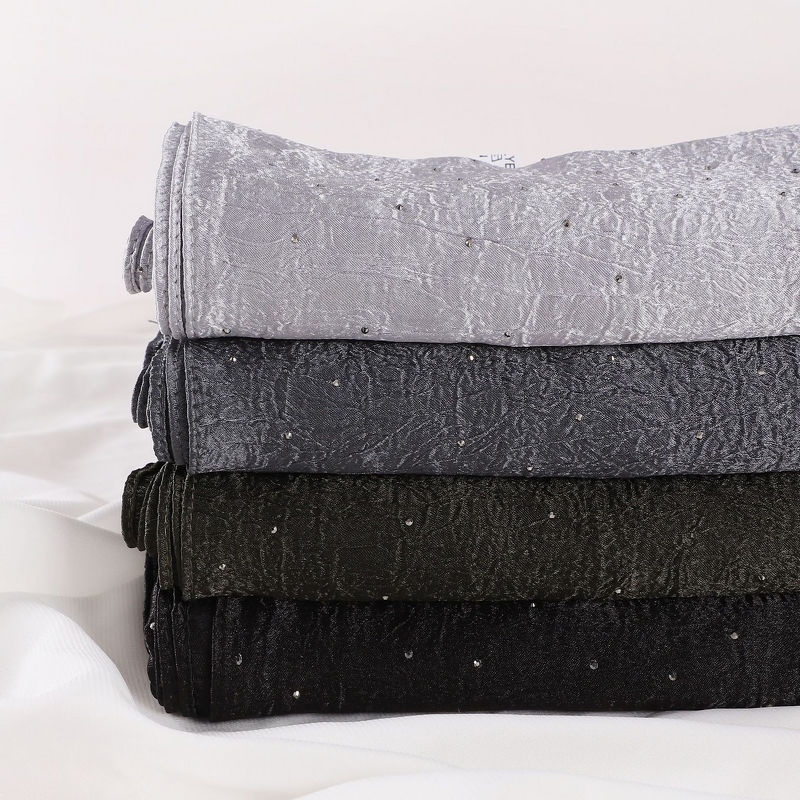 Satin Gauze Hijab Manufacturer - Bulk Solid Pearlescent Polyester Scarf