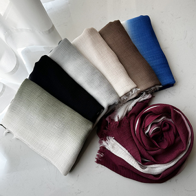 Wrinkle Hijab Manufacturer - Wholesale Dirty Dyed Ombre Tassels Shawl