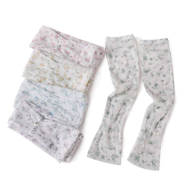 UV Protection Arm Sleeves Supplier - OEM Floral Mesh Rhinestone Ice Sleeves
